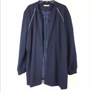 NWOT ASOS Long Jacket Open Front Plus Size Navy